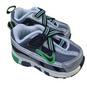 Infant Toddler Boys Nike T-Run 3C Alt 336468 002 Black Grey Sneaker Shoes NO BOX